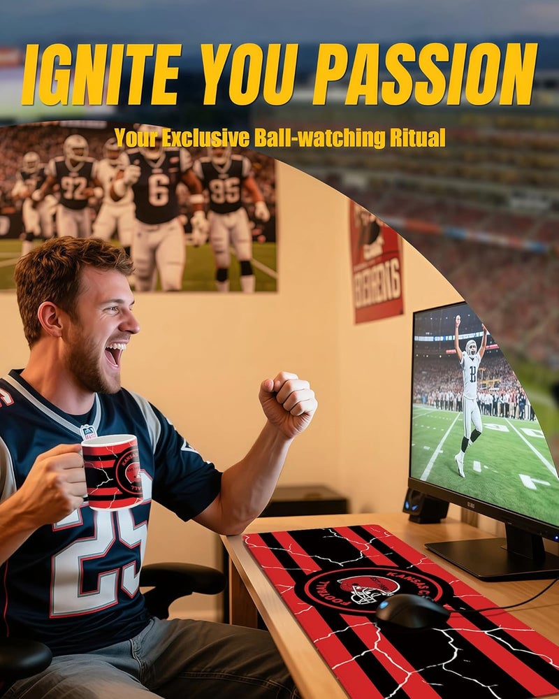 Gyothrig Football Fan Coffee Mug Cup and XL Gaming Mouse Pad Set Kansas City Desk Mat Themed Merch Shop Men Women Sport Stuff Gear Apparel Chiefs Team Decor Dad Boyfriend Bf Birthday Cool Christmas Xmas Gift - Image 3